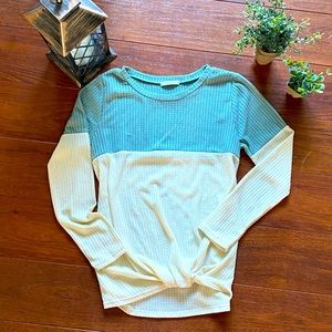 NWOT Pink Lily Waffle Knit Top w/ Twist Detail